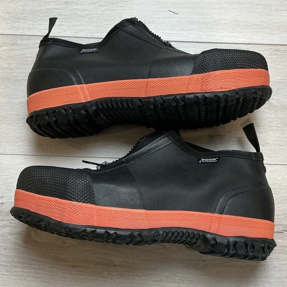 Bogs Overshoe Zip CT‎ Waterproof Boots Black Orange Size 9 New Without Tags